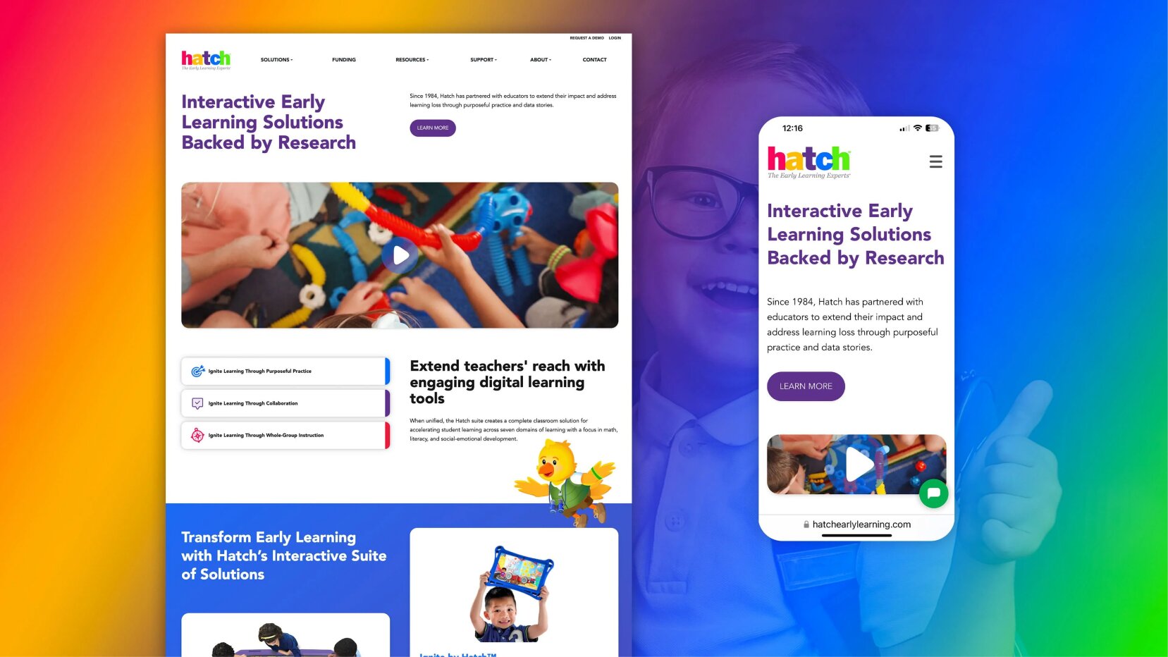Hatch Early Learning website hero