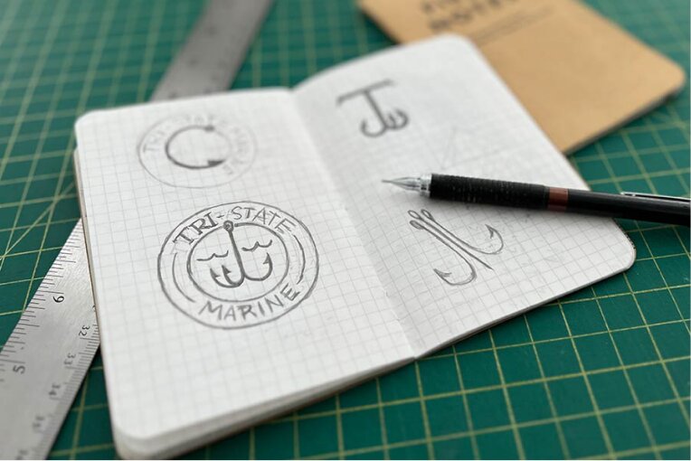 Tri-State Marine logo work-in-progress